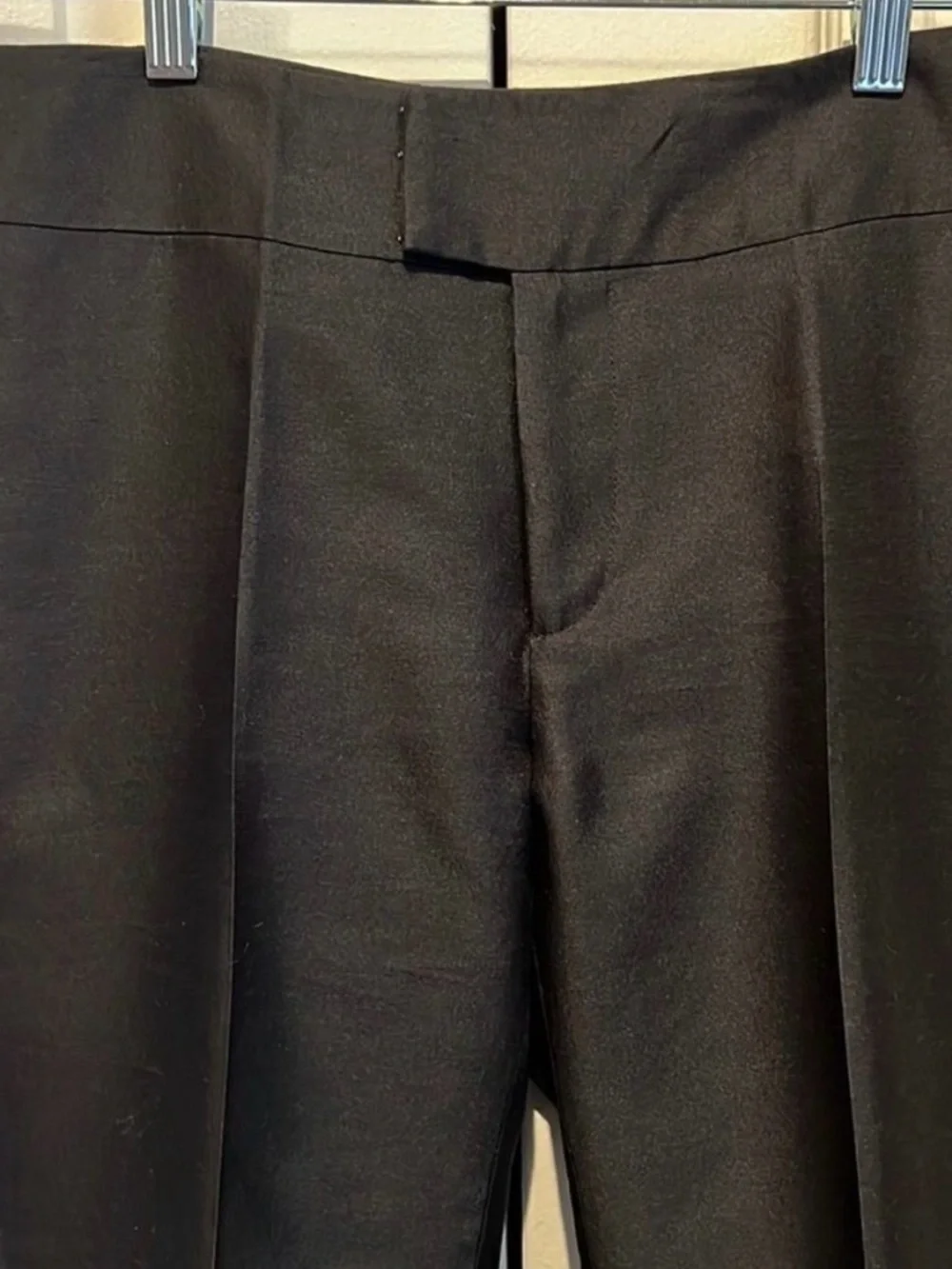 Ross Mayer Black Wool/Silk Blend‎ Cigarette Style Lined Pants Size 2 - Picture 2 of 9
